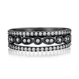 1 Carat Round cut Art Deco Wedding Ring Band Trio Set