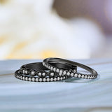 1 Carat Round cut Art Deco Wedding Ring Band Trio Set