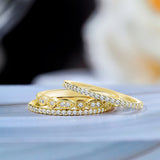 1 Carat Round cut Art Deco Wedding Ring Band Trio Set