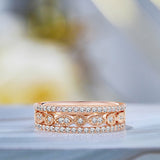 1 Carat Round cut Art Deco Wedding Ring Band Trio Set