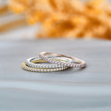 Matching Micro Pave Wedding Ring Trio Set