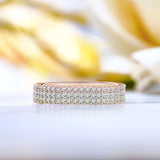 Matching Micro Pave Wedding Ring Trio Set