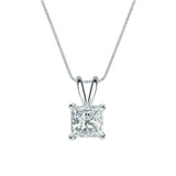 Certified Beautiful 1 Carat Princess Cut Moissanite Pendant Necklace In 18K Yellow Gold Plating Over Silver