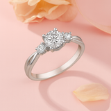 Certified 1.10 Ct Round Lab Diamond Three-Stone Twisted Engagement Ring