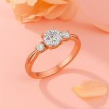 Certified 1.10 Ct Round Lab Diamond Three-Stone Twisted Engagement Ring