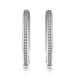 Sparkling Pave Channel Set Fashion Hoop Earrings for Women - Gift for Lover