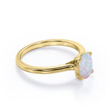 1 Ct Oval Cut Lab Created Opal Solitaire Engagement Ring