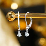 Pear Shaped Certified Lab Diamond Drop Earrings - Classic Dangle Design in 18K White Gold Over Silver - Women's Earrings Jewelry