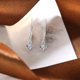 Princess Cut Dangle Earrings - Certified Lab Diamond Drop Leverback Earrings in 18K White Gold Over Silver for Women