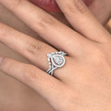 1.25 Carat Pear Cut Moissanite Infinity Bridal Set