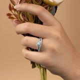 Certified Double Halo 1 Ct Princess Lab Diamond Infinity Bridal Set