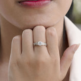 1.50 Carat Round Cut Moissanite And Diamond Solitaire Engagement Ring In White Gold