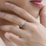 1.50 Carat Round Cut Moissanite And Diamond Solitaire Engagement Ring In White Gold