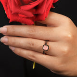 2 ct Round Morganite Halo Bridal Set