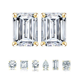 Moissanite 4 Prong Solitaire Stud Earrings