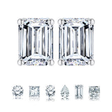 Moissanite 4 Prong Solitaire Stud Earrings