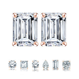 Moissanite 4 Prong Solitaire Stud Earrings