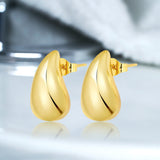 Teardrop Fashion Stud Earrings for Women – Gold Tone