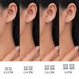 Moissanite 4 Prong Solitaire Stud Earrings