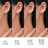 Moissanite 4 Prong Solitaire Stud Earrings