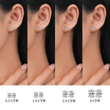 Moissanite 4 Prong Solitaire Stud Earrings