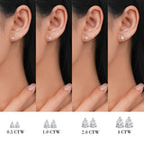 Moissanite 4 Prong Solitaire Stud Earrings