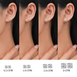 Moissanite 4 Prong Solitaire Stud Earrings