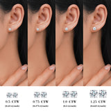 Lab Diamond Round Shaped Solitaire Stud Earrings