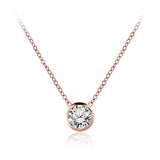 1 Carat Classic Bezel Pendant Necklace in Silver - Everyday Jewelry - Anniversary Gift for her