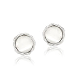 Round Cut Cat's Eye Stone Rope Stud Earrings for Women in Silver