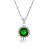Green Flower Pendant Necklace - Women's Everyday Jewelry - Anniversary Gift