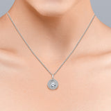 Sparkling 2.5 Carat Double Halo Pendant Necklace - Everyday Elegance Jewelry - Anniversary Gift