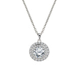 Sparkling 2.5 Carat Double Halo Pendant Necklace - Everyday Elegance Jewelry - Anniversary Gift