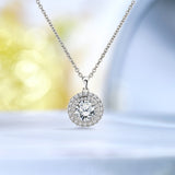 Sparkling 2.5 Carat Double Halo Pendant Necklace - Everyday Elegance Jewelry - Anniversary Gift