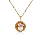 Bird Nest Pearl Pendant Necklace - Cute Dainty Necklace - Latest Fashion Jewelry