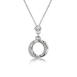 Double Circle Clock Pendant Necklace in Silver -  Giftgiving - Women's Everyday Jewelry