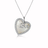 Heart Halo Pendant Necklace for Women - Iridescent Heart Necklace - Women's Everyday Jewelry