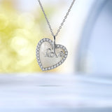 Heart Halo Pendant Necklace for Women - Iridescent Heart Necklace - Women's Everyday Jewelry
