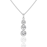 Floating Round Cut Three Stone Drop Pendant Necklace - Latest Fashion Jewelry