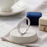 Semi Eternity 0.15 TCW Pave Accented Wedding Band