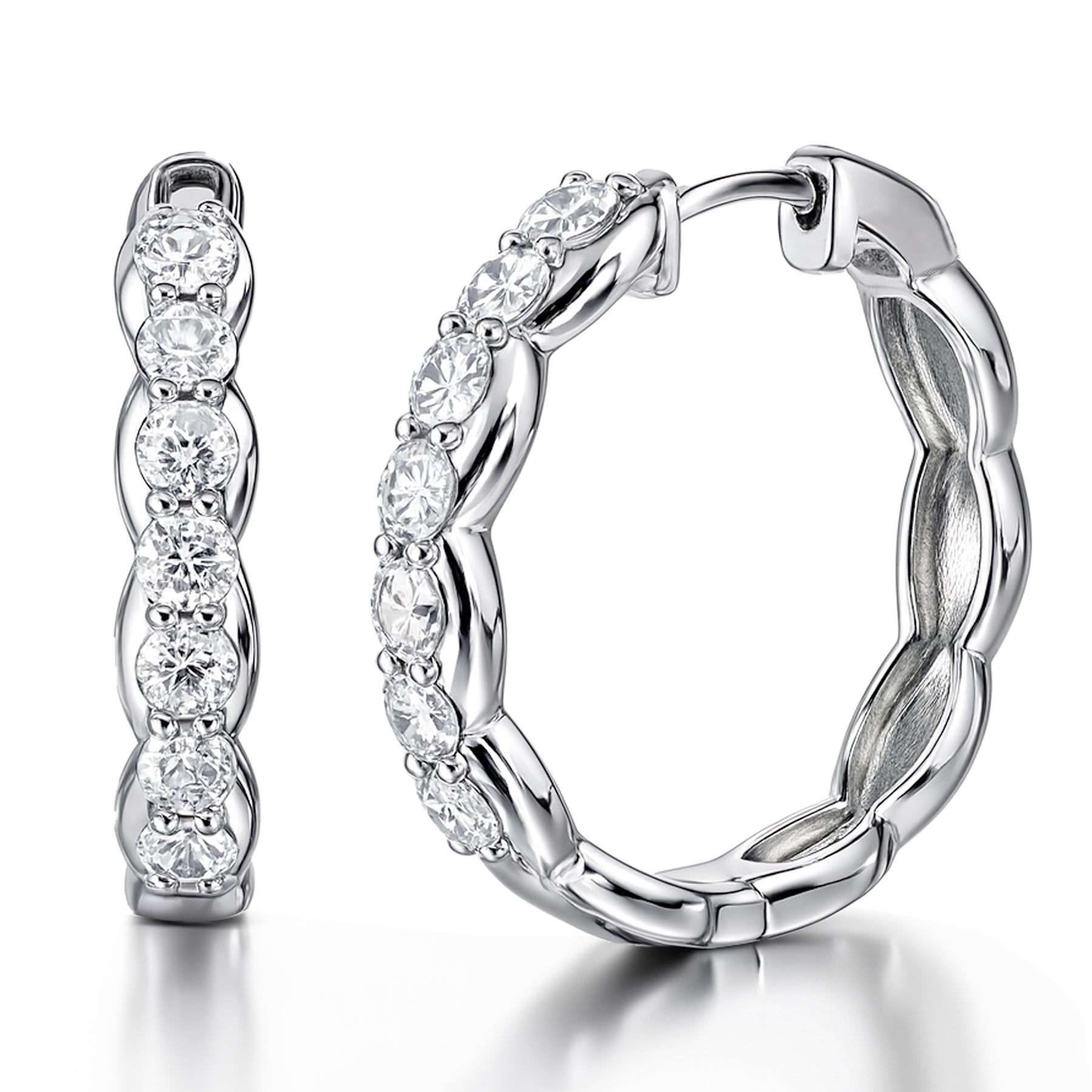 Lab Diamond 1.25 Carat Infinity-Inspired Hoop Earrings