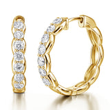 Lab Grown Diamond 1.25 Carat Infinity-Inspired Hoop Earrings in 18K Gold Plating for Women