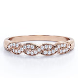 0.25 Carat Round Cut Pave-Channel Infinity Wedding Band in 18K Rose Gold Plating over Silver