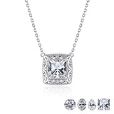 2 Carat Halo Moissanite Vintage Inspired Pendant Necklace