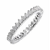 Lab Grown Diamond Eternity Ring - Timeless Promise Gift for Women - in 18K White Gold Plating Wedding Rings