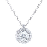 1.25 Carat Round Cut Real Moissanite Halo Necklace
