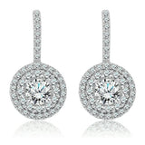 1 Carat Lab Diamond Halo Drop Earrings