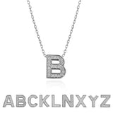 Lab Diamond Initial “B” Letter Necklaces - Elegant Alphabet Pendant Necklace Gift - 18K White Gold Plating Jewelry for Women