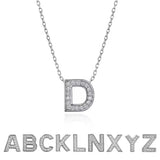 Lab Diamond Initial “D” Letter Necklaces - Elegant Alphabet Pendant Necklace Gift - 18K White Gold Plating Jewelry for Women