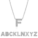 Lab Diamond Initial “F” Letter Necklaces - Elegant Alphabet Pendant Necklace Gift - 18K White Gold Plating Jewelry for Women